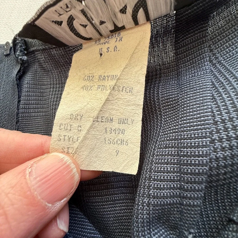 City Triangles Vintage 90s Blue Plaid High Waisted Straight Leg Pants‎ Size 9